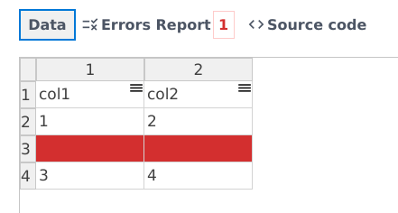Empty row error